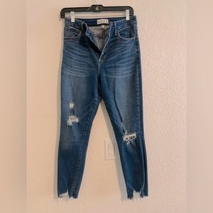 Abercrombie and Fitch Curve Love ankle length destroyed skinny jeans